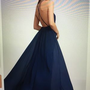 Navy Blue Open Back Maxi Dress